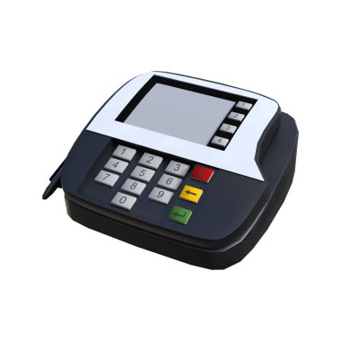 3D render kart okuyucu beyaz