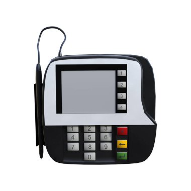 3D render kart okuyucu beyaz