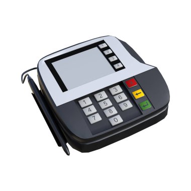 3D render kart okuyucu beyaz