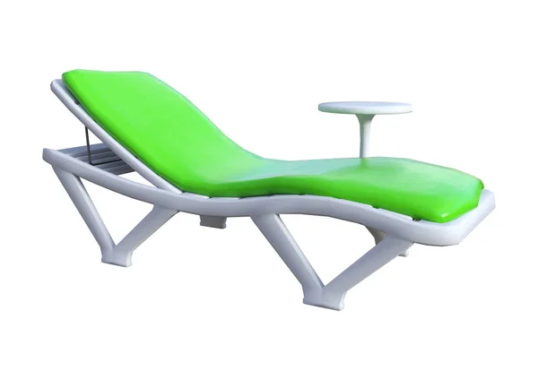 3D rendering strand szék és asztal, fehér — Stock Fotó