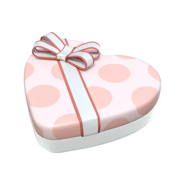 3D Rendering Valentine Chocolate Box on White — Stock Photo, Image