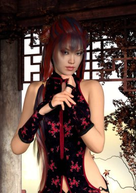 3D render Asya Güzeli