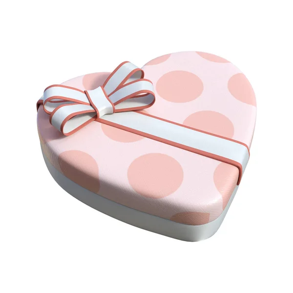 Scatola di cioccolato 3D Rendering Valentine su bianco Foto Stock
