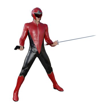 3D render erkek süper kahraman üzerinde beyaz