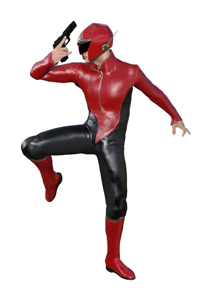 3D renderowania Superhero mężczyzna na białym tle — Zdjęcie stockowe