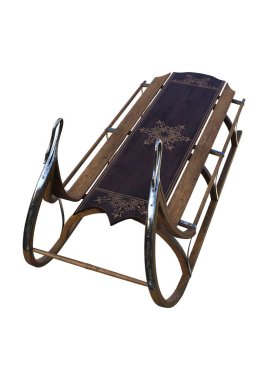 3D render beyaz Retro kızağa