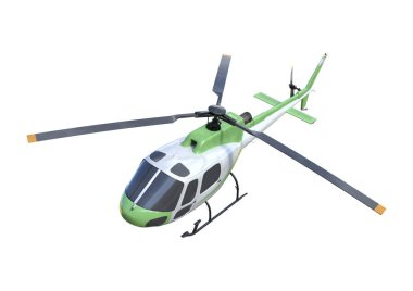 Beyaz 3D render helikopter
