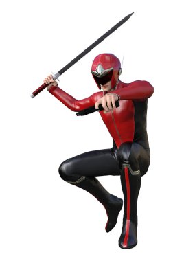 3D render erkek süper kahraman üzerinde beyaz