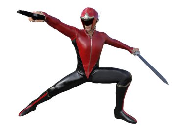 3D render erkek süper kahraman üzerinde beyaz