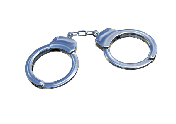 3D Rendering Handcuffs on White — Stock Photo, Image