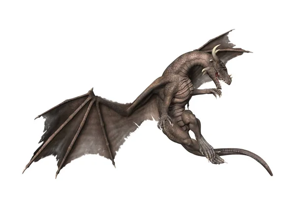 3D render fantezi Dragon beyaz — Stok fotoğraf