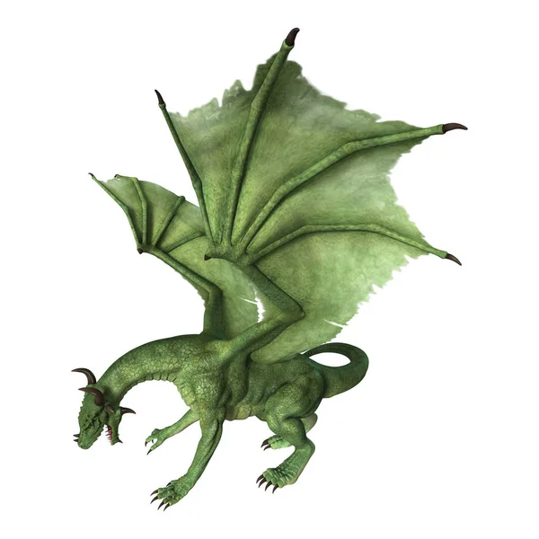 3D vykreslování Fantasy drak na bílém pozadí — Stock fotografie