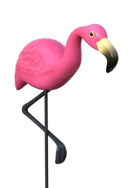 3D beyaz üzerine Pembe Flamingo oluşturma