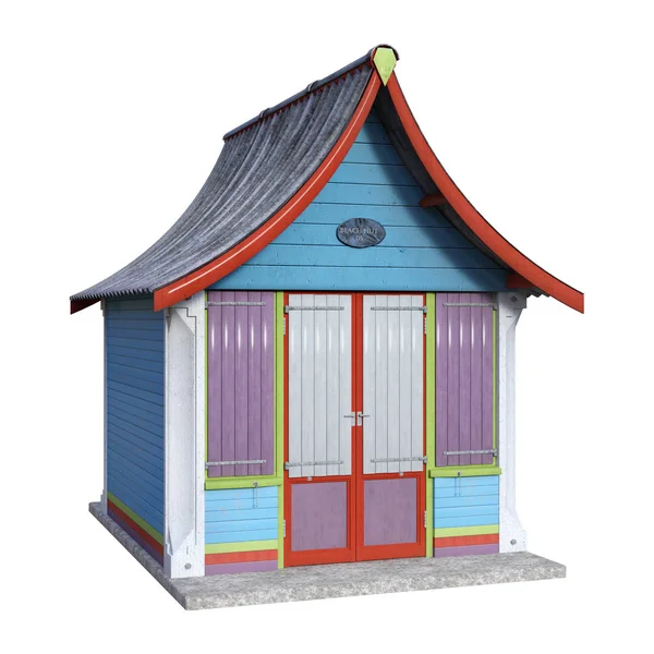 3D renderowania Beach Hut biały — Zdjęcie stockowe