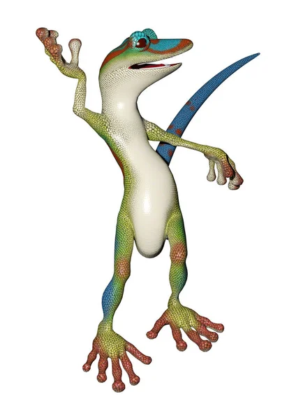 3D rendering Gecko-fehér — Stock Fotó