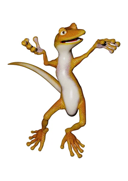 3D Rendering Gecko auf Weiß — Stockfoto