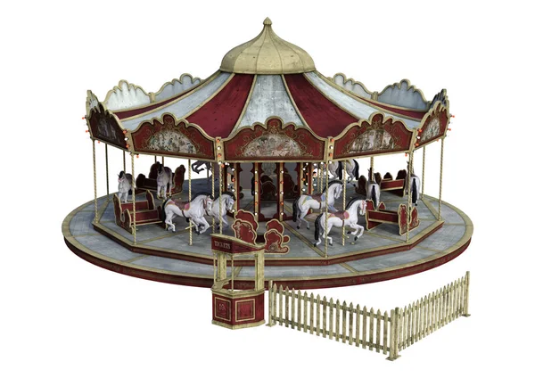 3D rendering Vintage karusell på vit — Stockfoto