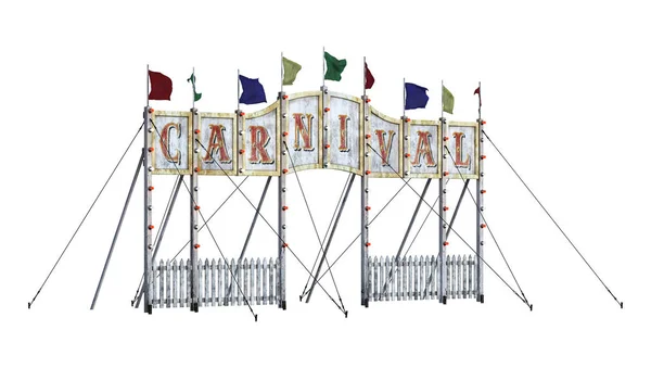 3D rendering Carnival entré på vit — Stockfoto