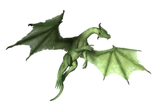 Dragón de fantasía de representación 3D en blanco — Foto de Stock