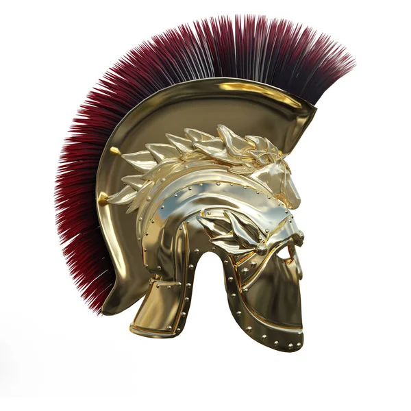 3D-рендеринг древнегреческого шлема на белом — стоковое фото