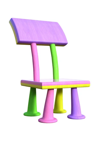 3D renderização cadeira para crianças em branco — Fotografia de Stock