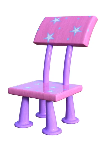 3D renderowania krzesełko dziecięce, biały — Zdjęcie stockowe