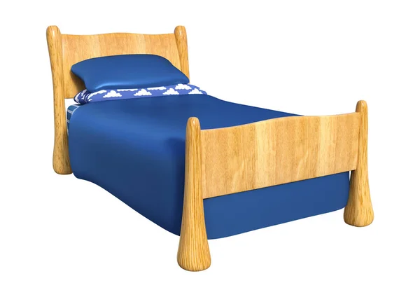 3D cama de crianças renderização em branco — Fotografia de Stock