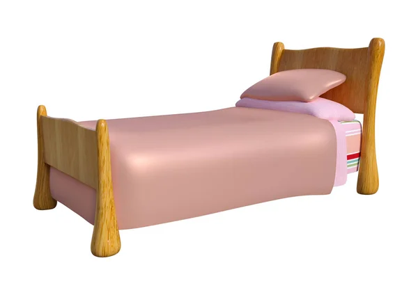 3D render Childs yatağa beyaz — Stok fotoğraf
