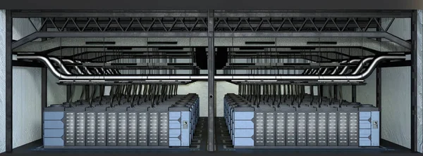 3D renderowania Server Farm — Zdjęcie stockowe