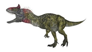 3D render dinozor Cryolophosaurus beyaz