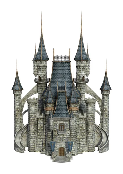 3D Rendering Fantasy Castle su Bianco — Foto Stock
