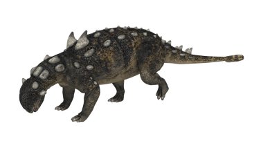 3D render dinozor Euplocephalus beyaz