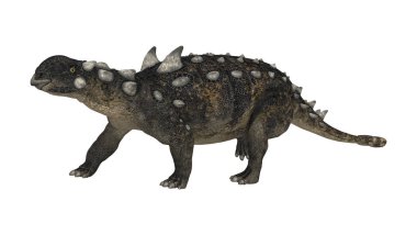 3D render dinozor Euplocephalus beyaz