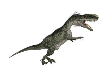 3D render dinozor Monolophosaurus beyaz