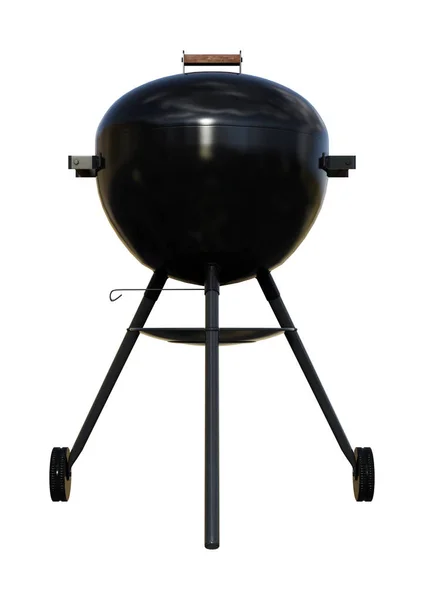 Parrilla de barbacoa 3D renderizado hervidor de agua en blanco — Foto de Stock