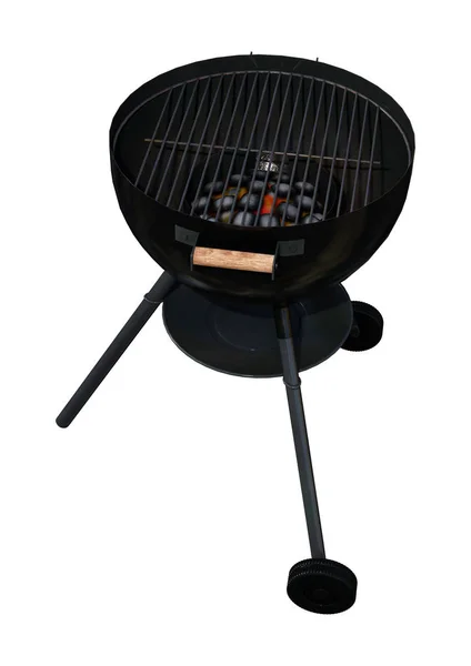 3D Rendering Kettle Barbecue Grill on White — Stock Photo, Image