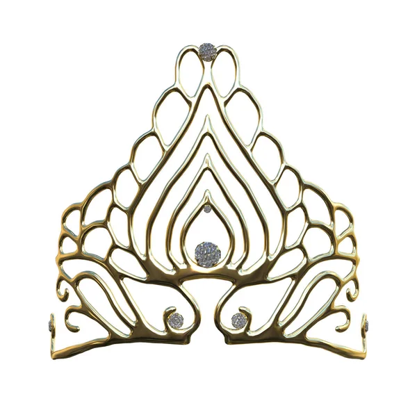 3D-рендеринг короны королевы на белом — стоковое фото