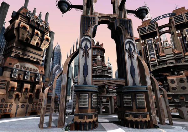 3D-Rendering futuristische Stadt — Stockfoto