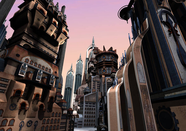 3D Rendering Futuristic City