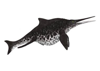 3D işleme Ichthyosaur Shonisaurus beyaz