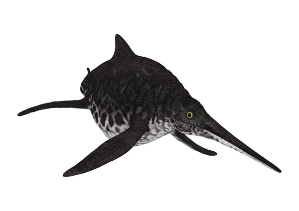 Representación 3D Ichthyosaur Shonisaurus en blanco —  Fotos de Stock