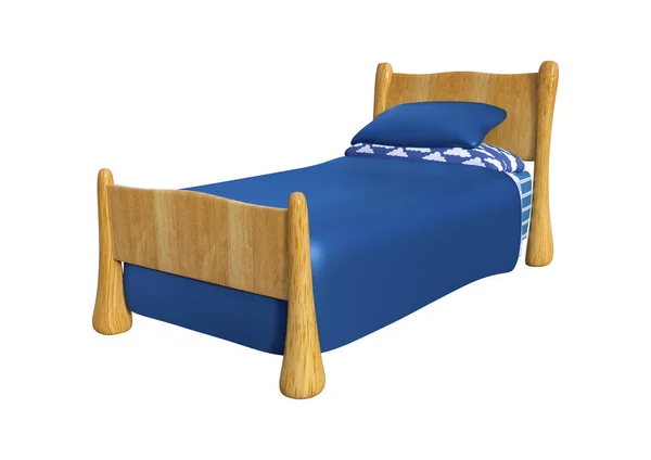 Representación 3D de la cama de los niños en blanco — Foto de Stock