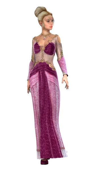 Representación 3D Princesa de cuento de hadas en blanco —  Fotos de Stock