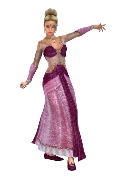 3D renderização princesa conto de fadas em branco — Fotografia de Stock