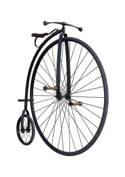 3d 呈现白色旧老式的自行车 — 图库照片