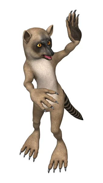 3D rendering Lemur på vit — Stockfoto