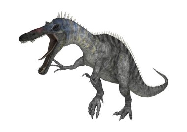 3D render dinozor Suchomimus beyaz