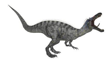 3D render dinozor Suchomimus beyaz