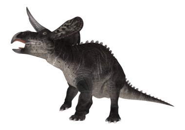 3D render dinozor Zuniceratops beyaz