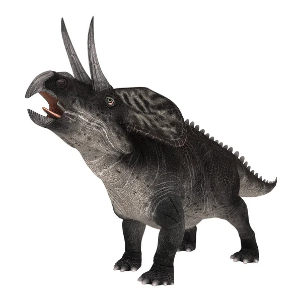 3D render dinozor Zuniceratops beyaz — Stok fotoğraf